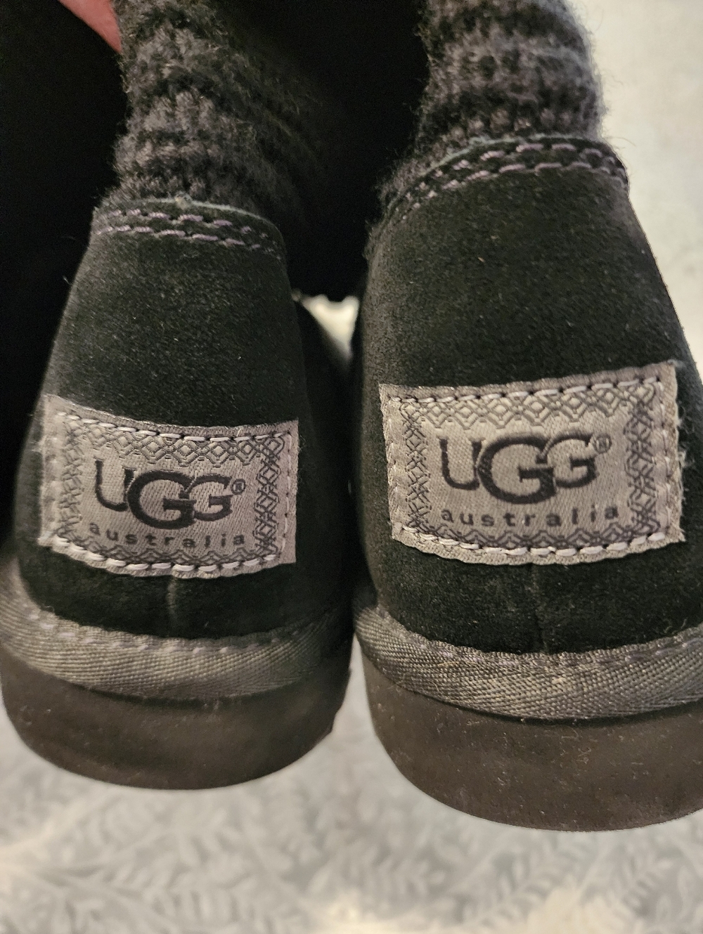 NWOB Women's UGG Australia Black Classic Cardy Knit Tall Boots, Size 10 - Picture 11 of 15